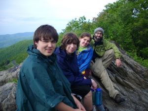 Robbie (far right) and some guys from an Adventure Discipleship Trip